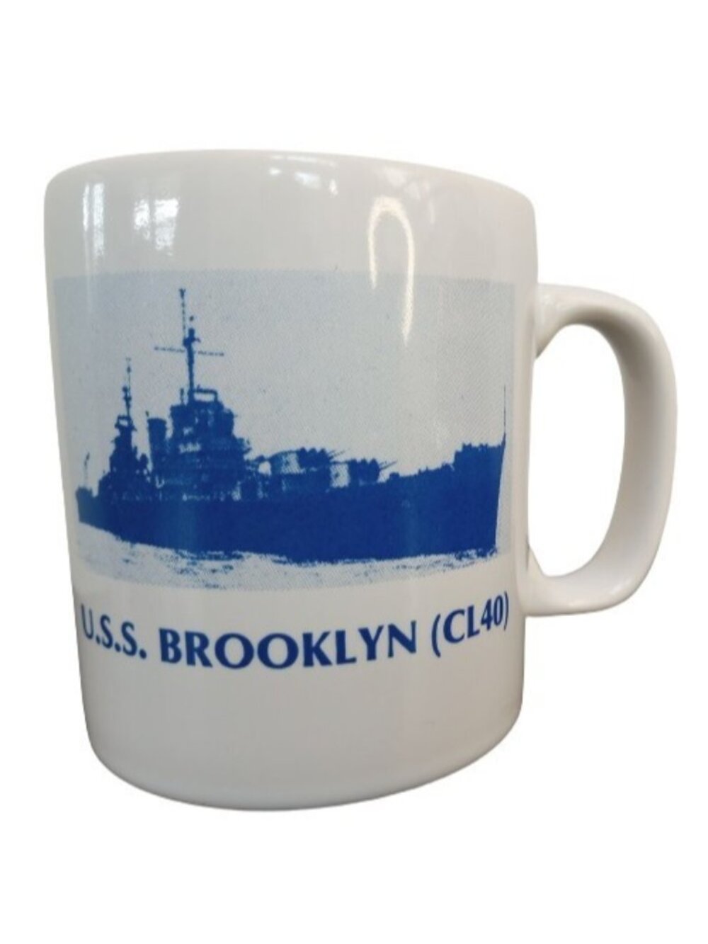 USS Brooklyn Coffee Mug CL40 Navy 50Th Anniversary of Commissioning 30 Sept 1937